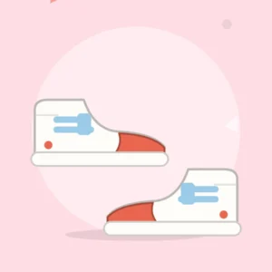 کفش کتانی سفید با نوار آبی